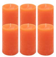 Paraffin gyertya rusztikus 11,5 cm 40 óra 6 db narancssárga