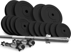 PHYSIONICS Súlyzó készlet tárcsákkal csillagzárral 58 kg