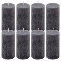 Rusztikus gyertya készlet 10 cm Ø 5 cm 8 db antracit