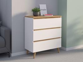 Skandináv stílusu komód fehér 80 cm fiókos