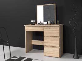 Sminkasztal tükörrel és fiókokkal tölgyfa sonoma