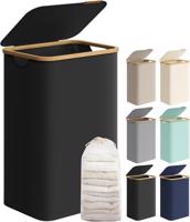 SONGMICS Szennyestartó kosár fedéllel 90 L fekete