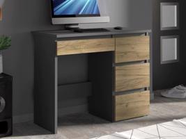 Számítógépes íróasztal kézműves tölgyfa antracit