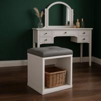 Taburet ülőfelülettel sminkasztalhoz 42 cm fehér