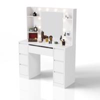 Tükörszekrény LED tükörrel és 7 fiókkal fehér