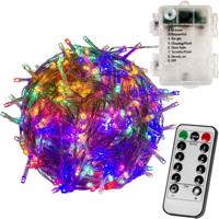 VOLTRONIC® Fényfüzér 100 LED Színes 3AA elem + vezérlő
